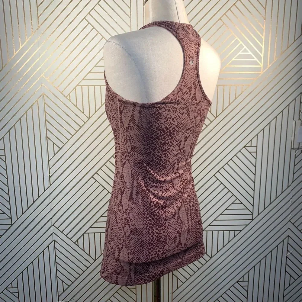 Lululemon Cool Racerback Tank‎ Top Desert Snake Berry Multi Pink Red Size 4